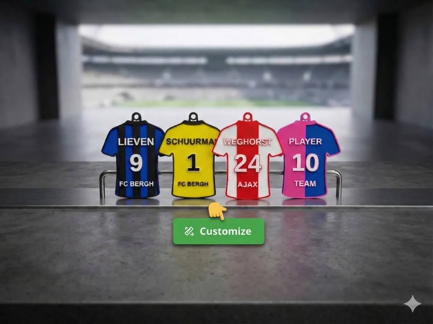 Chaveiro de Camisa de Futebol Personalizável