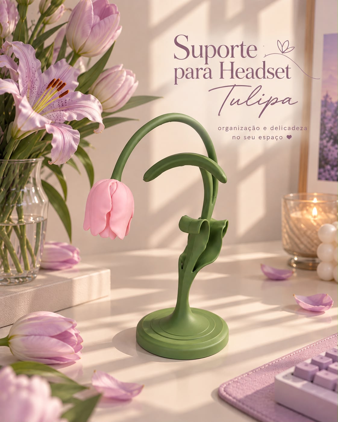 Suporte para headset tulipa