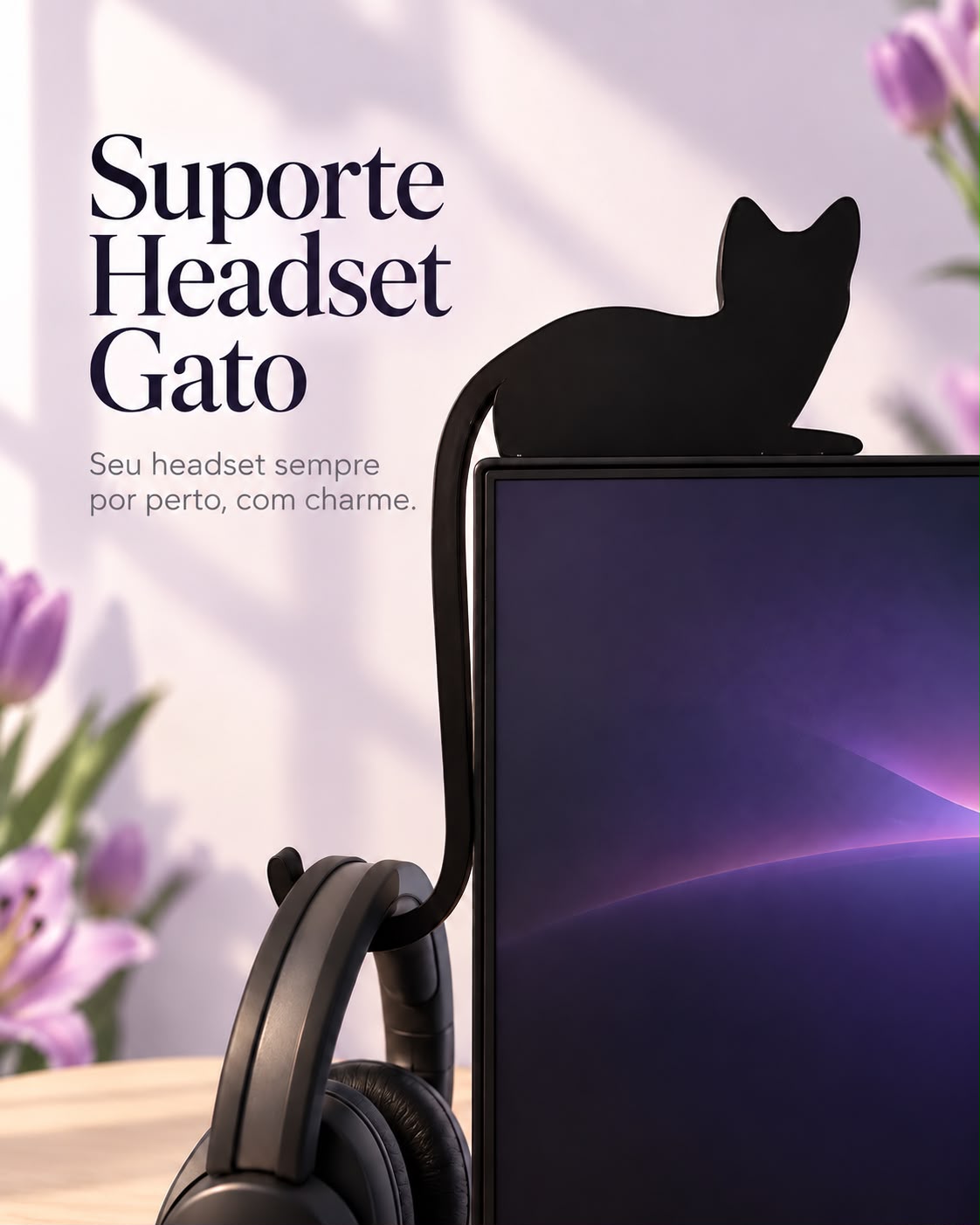 Suporte para Headset Gatinho