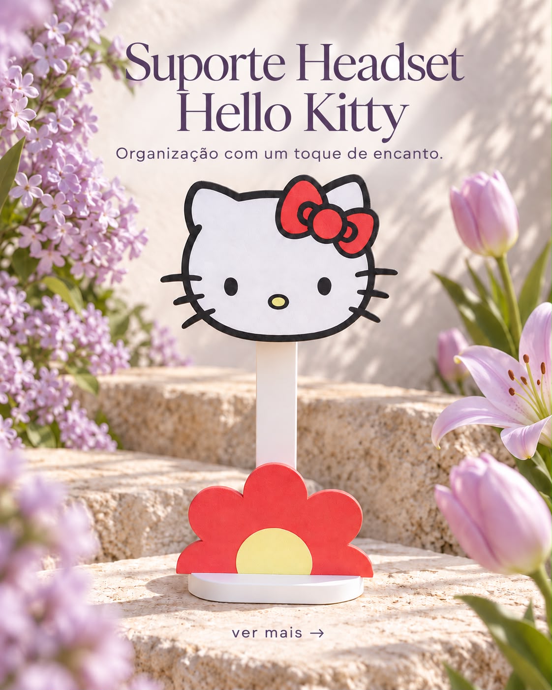 Suporte para Headset Hello Kitty