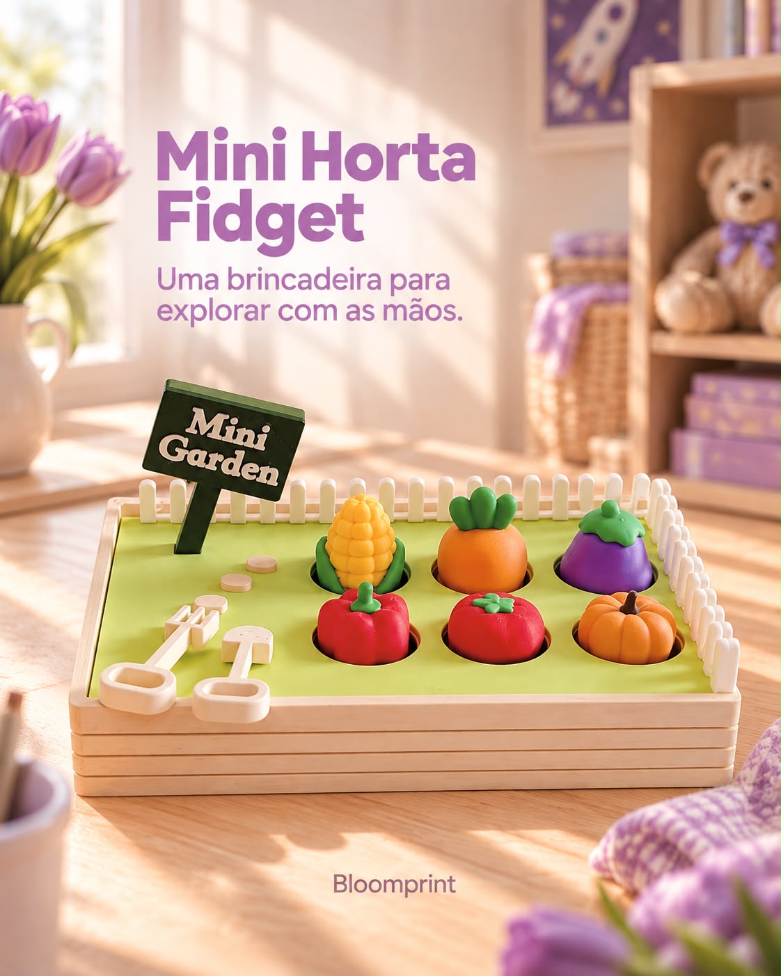 Mini Horta Fidget com 6 Vegetais