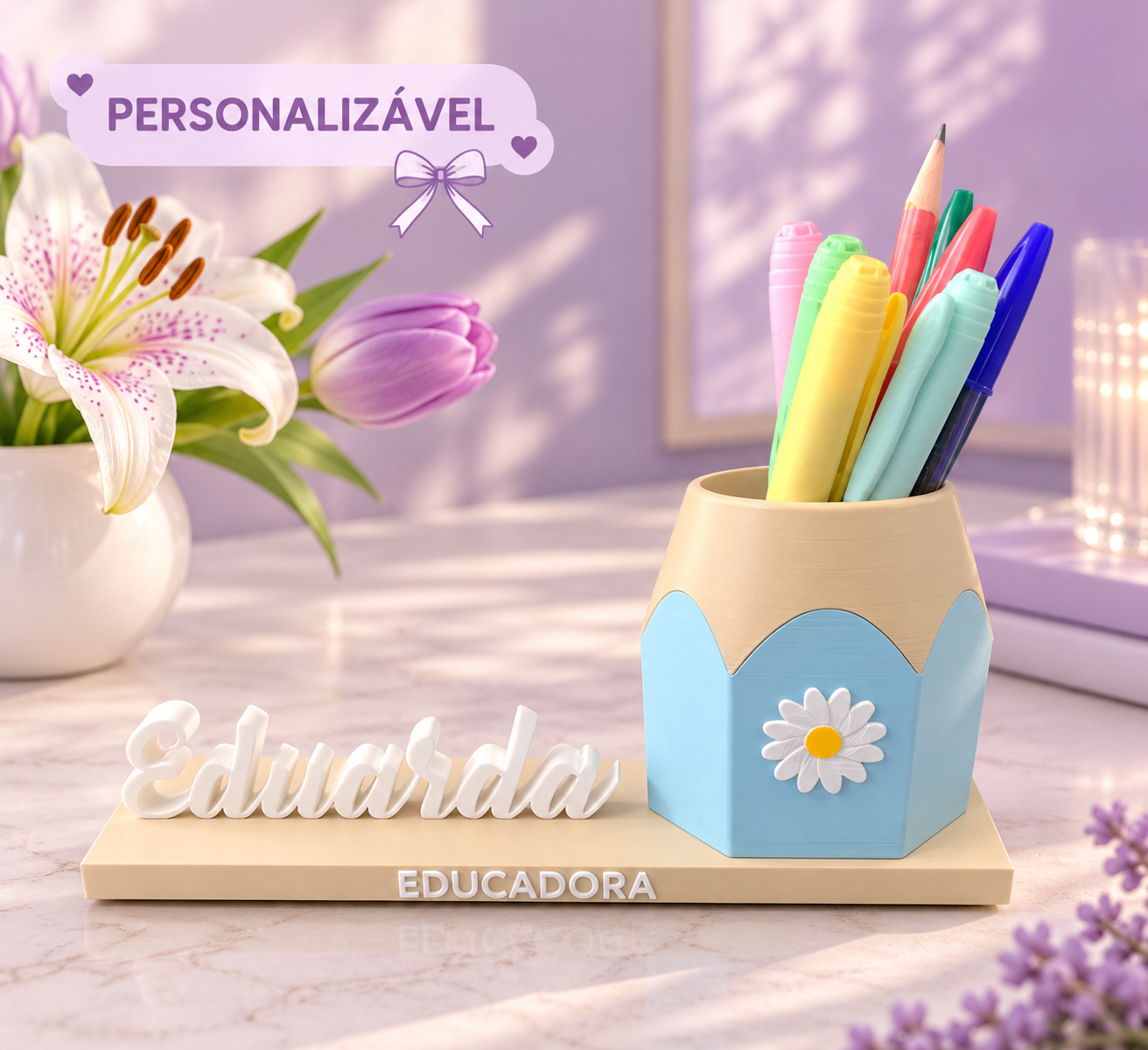 Porta-Lápis Personalizável — Nome